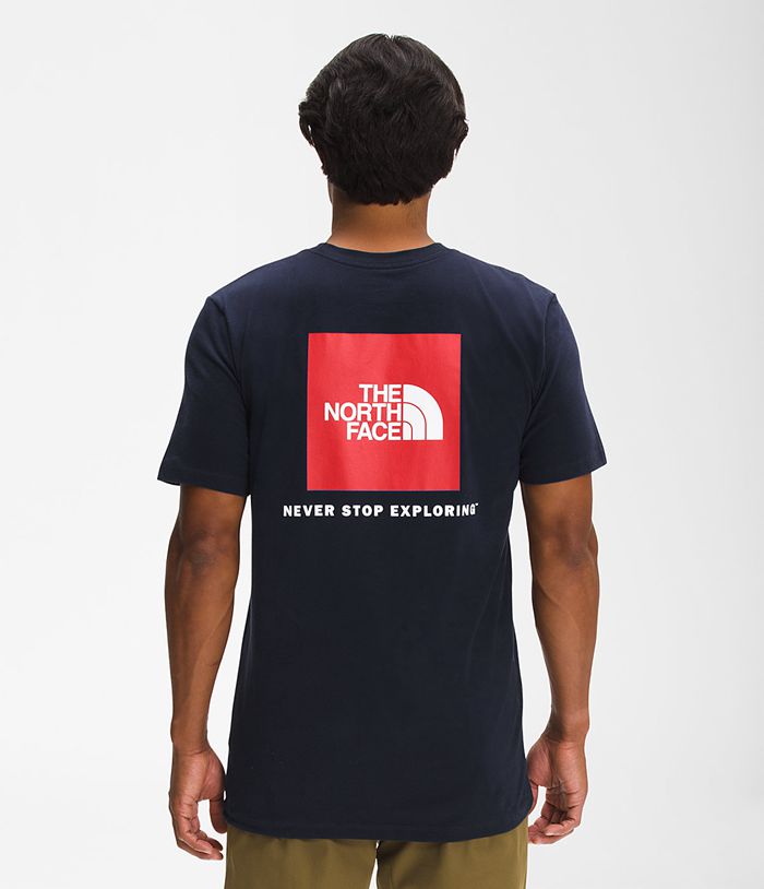 The North Face Short Sleeve Box NSE Mens T-Shirts Navy 501893-XTV